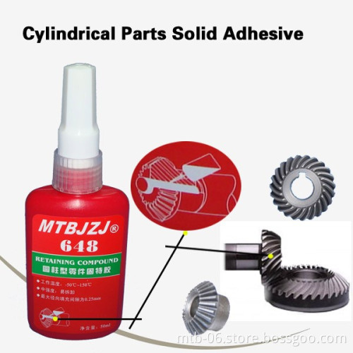 5mins Fast Cure Green High Temperature Resistance and Adhesive Retaining Compound Adhesive for Bonding and install of gear box w